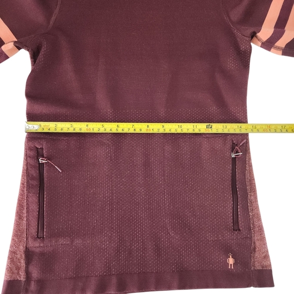 SMARTWOOL Women's Intraknit™ Merino Tech Pullover Hoodie burgundy orange XS - Picture 16 of 16